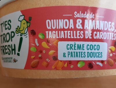 Salade Quinoa, Amandes, Carottes, Crème Coco, Patates Douces front packaging