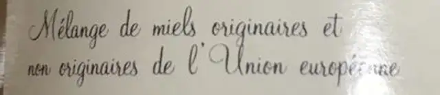 Miel Crémeux ingredients label