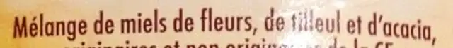 Miel Doux Lune de Miel ingredients label