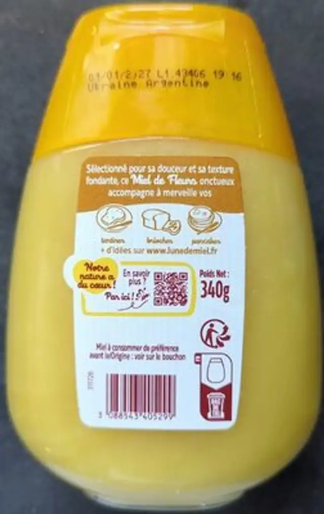 Miel Cremeux Tendre Onctueux nutrition facts table