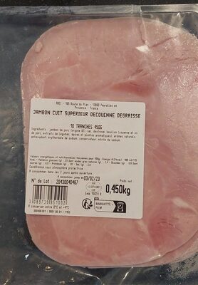 Jambon cuit supérieur decouenné dégraissé