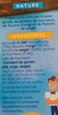 Céréales et saveurs nature - Bloch ingredients label
