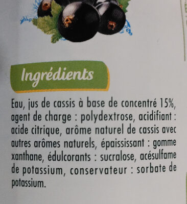 Sirop de Cassis - Zéro sucres