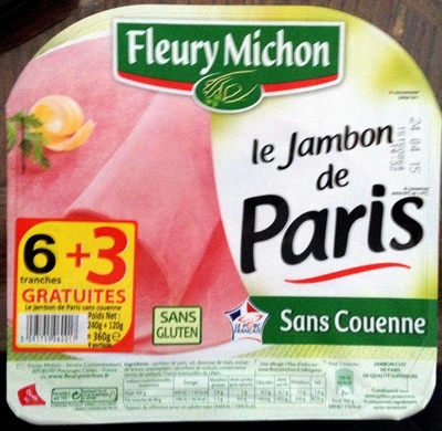 Le jambon de Paris sans couenne (6+3 gratuites)