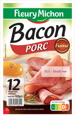 Bacon porc fumé - 12 tranches environ front packaging