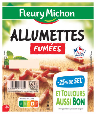 Allumettes fumées- 25% de sel - 2 x75g