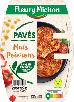 Pavés  Maïs et Poivrons front packaging