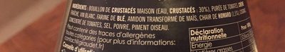Sauce Crustaces ingredients label