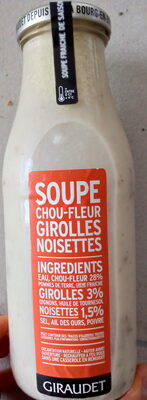 Soupe chou-fleur girolles noisettes