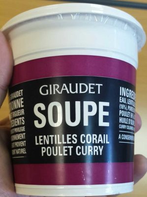 Soupe lentilles corail poulet curry front packaging