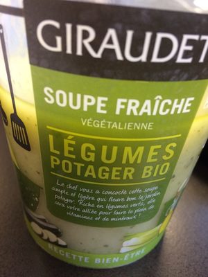 Soupe fraîche légumes potager bio front packaging