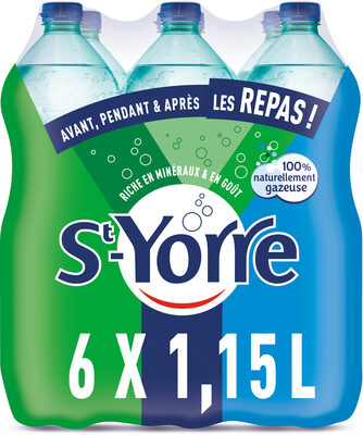 ST YORRE Eau Minérale Naturelle Naturellement Gazeuse 6x1.15L