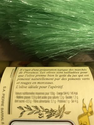 Olijven Op Provencaalse Wijze Gekruid ingredients label