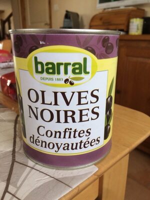Olives Noires Dénoyautées Barral 800 Gr, 1 Boîte front packaging