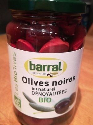 Olives noires au naturel dénoyautées bio