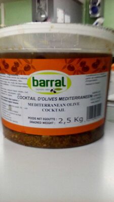 Olives Cocktail Méditerranéen Barral 4KG, 1 Seau