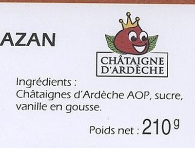 Marrons glacés d’Ardèche ingredients label