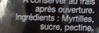 Confiture de myrtille ingredients label