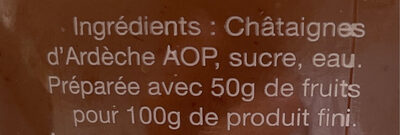 Confiture de Châtaignes d'Ardèche ingredients label