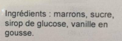 Marrons glacés ingredients label