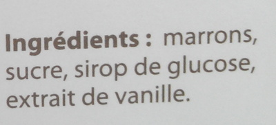 Marrons glacés, petits, cassés ingredients label