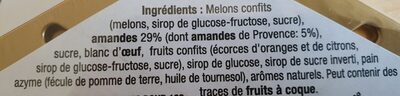Calissons du Roy René ingredients label