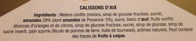Calissons du roy rené ingredients label