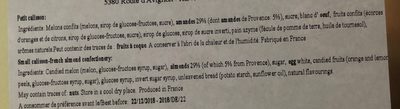 Calisson d'aix ingredients label