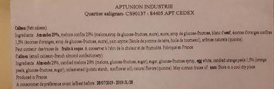 Calisson ingredients label
