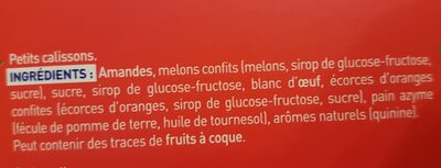 Petits Calissons tradition ingredients label