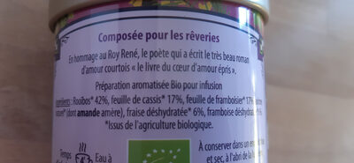 Composée pour les rêveries ingredients label