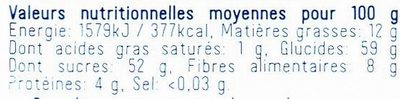 Crème  de Calissons du Roy René -  nutrition facts table