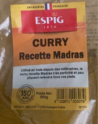 Curry Recette Madras