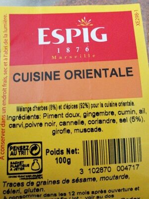Épices cuisine orientale