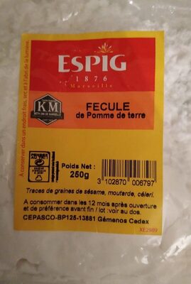 Fécule de pomme de terre front packaging