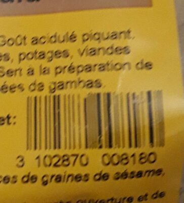 Gingembre Moulu nutrition facts table