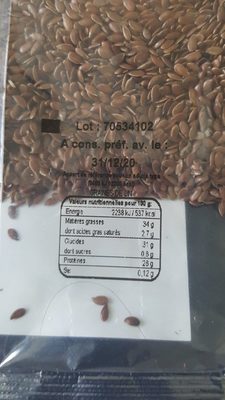 Grain de lin ingredients label