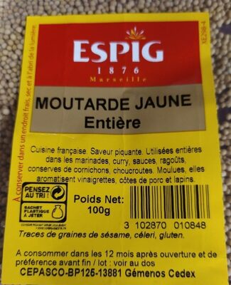 Moutarde jaune entière