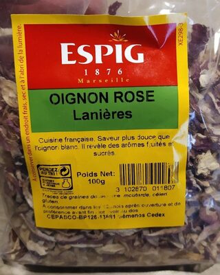 Oignon rose lanières