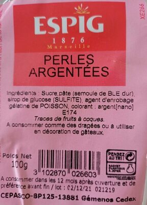 Perles argentées