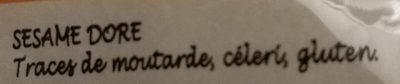 Sésame doré ingredients label