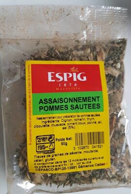 Assaisonnement pommes sautées front packaging