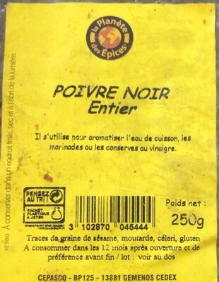 Poivre noir entier