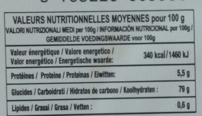 Tirlibibi nutrition facts table