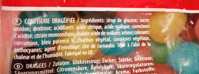 Dragibus soft ingredients label