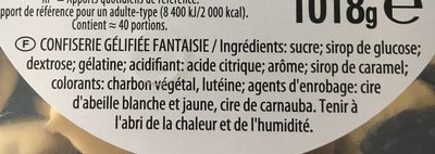 Flambolo CARAMEL ingredients label