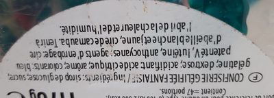 Haribo Schtroumpf ingredients label