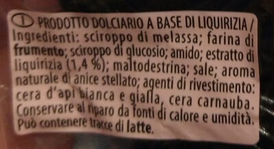 Haribo rotella ingredients label