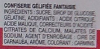 Tagada Pink ingredients label