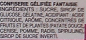 Tagada Purple Intense ingredients label